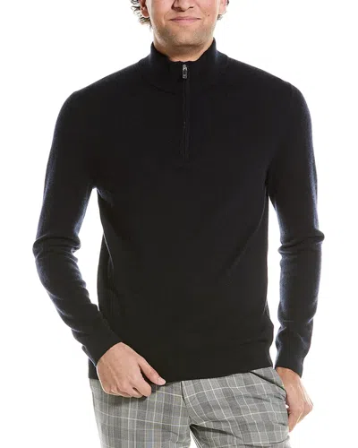 Reiss Royal Atelier Cashmere 1/2-zip Funnel Neck Sweater In Blue
