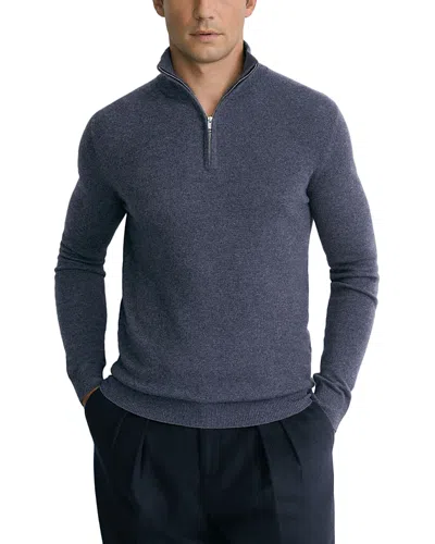 Reiss Mens Royal Half-zip Cashmere Jumper Denim Melange Xs In Blue