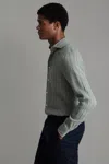 Reiss Sage Stripe Linen Button-through Shirt