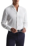 Reiss Ruban Linen Button-up Shirt In White