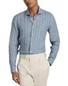 Reiss Ruban Linen Shirt In Airforce Blue