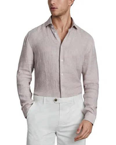 Reiss Ruban Linen Shirt Top In Brown