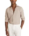 Reiss Ruban Long Sleeve Button Front Linen Shirt In Neutral