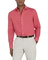 Reiss Ruban Long Sleeve Button Front Linen Shirt In Coral