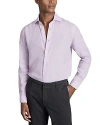Reiss Ruban Long Sleeve Button Front Linen Shirt In Orchid