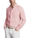 Reiss Flamingo Linen Button-through Shirt In Flamingo