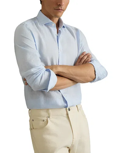Reiss Ruban Slim Fit Button Front Shirt In Pale Blue