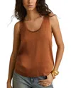 Reiss Ruby Silk-blend Front Cami In Brown