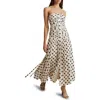 Reiss Rue Polka-dot Woven Maxi Dress In Stone/black