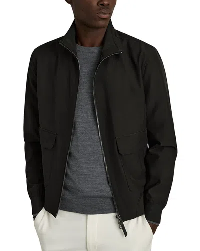 Reiss Rufus Zip Through Funnel Casual Jacket In Black