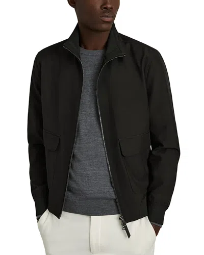 Reiss Rufus Zip Through Funnel Neck Jacket In Black