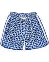 Reiss Runner Ché Printed Drawstring Swim Short In Blue