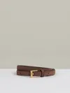 Reiss Rust Thin Leather Belt In Brown