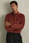 Reiss Rust Cotton-blend Corduroy Overshirt