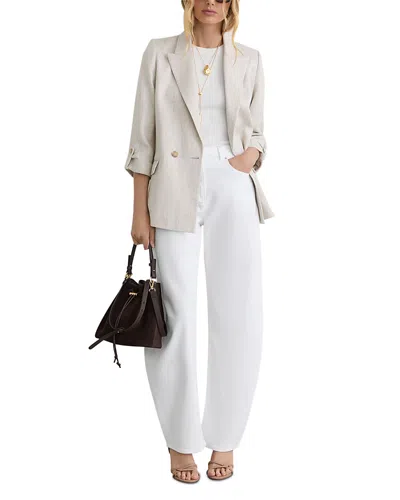 Reiss Sabel High Rise Barrel Leg Jeans In White