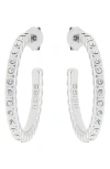 Reiss Sade Crystal Hoop Earrings In Silver