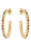 Reiss Sade Crystal Hoop Earrings In Multi