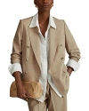 Reiss Sadie Double Breasted Blazer In Neutral