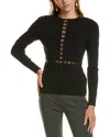 Reiss Sadie Mesh Panel Fitted Top In Black