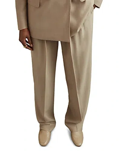 Reiss Sadie Wool Pleated Pants In Neutral