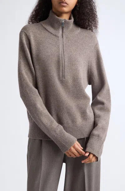 Reiss Saffron Wool & Cashmere Half Zip Sweater In Gray