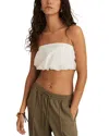 Reiss Ivory Cotton-blend Bandeau Puffball Top