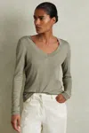 Reiss Sage Jersey V-neck Top