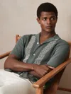 Reiss Sage | Ché Beaded Crochet Shirt In Green