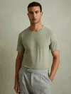 Reiss Dark Sage Bless Cotton-jersey Crew Neck T-shirt In Green