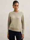 Reiss Sage Green 100% Cashmere Crew-neck Jumper
