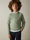 Reiss Sage Green Cloud 3-9 Yrs Merino Wool-blend Crew-neck Jumper
