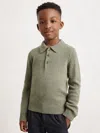 Reiss Kids'  Sage Green Deansgate 9-13 Yrs Wool And Cashmere Polo Jumper