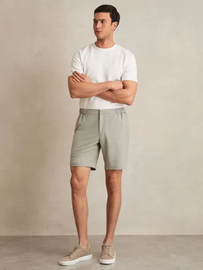 Reiss Sage Green Drawstring Chino Shorts