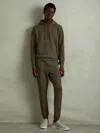 Reiss Sage Green Interlock Jersey Hoodie