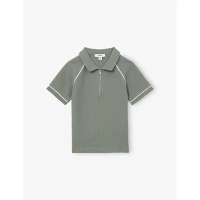 Reiss Kids' Lolland Textured Cotton Polo Shirt 3-9