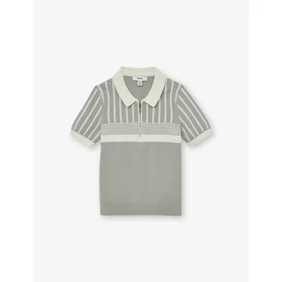 REISS HUGO STRIPED KNITTED POLO SHIRT 3-9