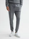 Reiss Sage Green Premier Drawstring Jersey Joggers In Green