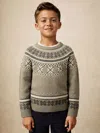 Reiss Sage Green Crew Fairisle Jumper In Green