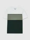 Reiss Sage Multi 13-14 Yrs Cotton Colour-block Piped T-shirt