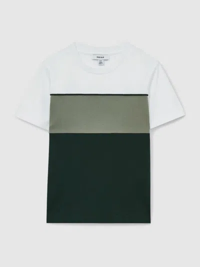 Reiss Sage Multi 13-14 Yrs Cotton Colour-block Piped T-shirt