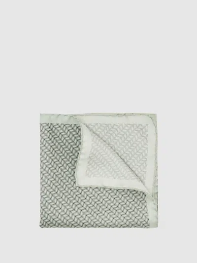 Reiss Sage Ottavio Geo Chain Detail Pocket Square In Green