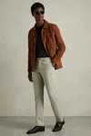 Reiss Sage Slim Fit Washed Cotton Blend Chinos In Sage