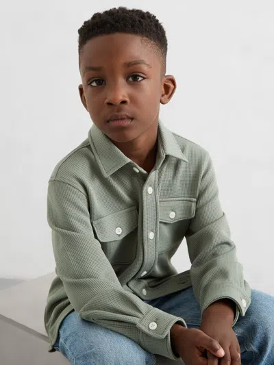 Reiss Kids' Sage Shirt In Green