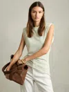 Reiss Sage Shoulder-pad Ruched Jersey Top