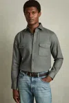 Reiss Sage Stretch-cotton Twill Twin-pocket Overshirt