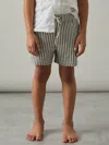 Reiss Sage/white Bay 9-13 Yrs Seersucker Striped Swim Shorts