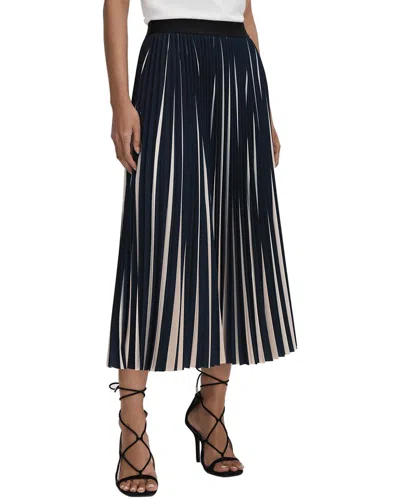 Reiss Saige Stripe Pleat Midi Dress In Black