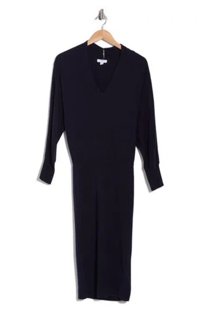 Reiss Sally Long Sleeve Midi Sweater Dress In Navy