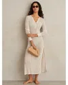 Reiss Samantha Sheer Knit Dress In White