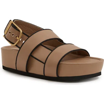 Reiss Samantha Slingback Platform Wedge Sandal In Samantha Tan